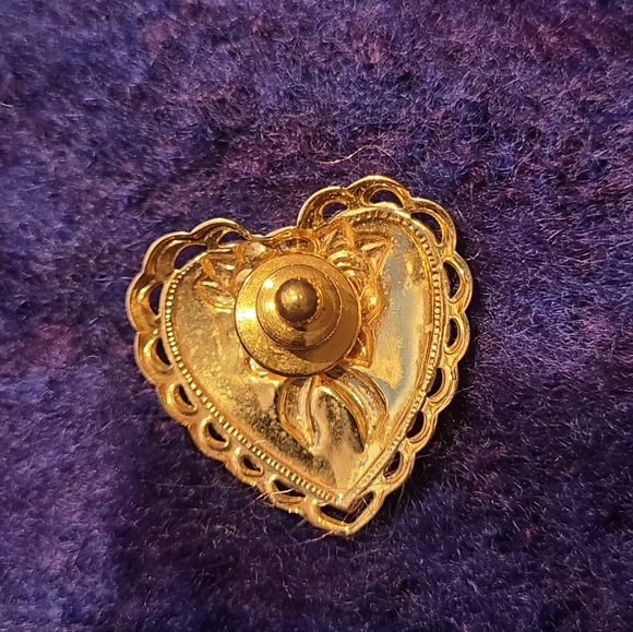 EUC Vintage GoldtoneHeart Brooch - Picture 4 of 5